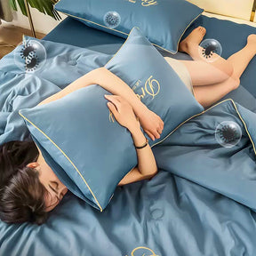 [Compre 1 Leve 2] Conjunto de Cama de Seda Gelada + 3 Brindes