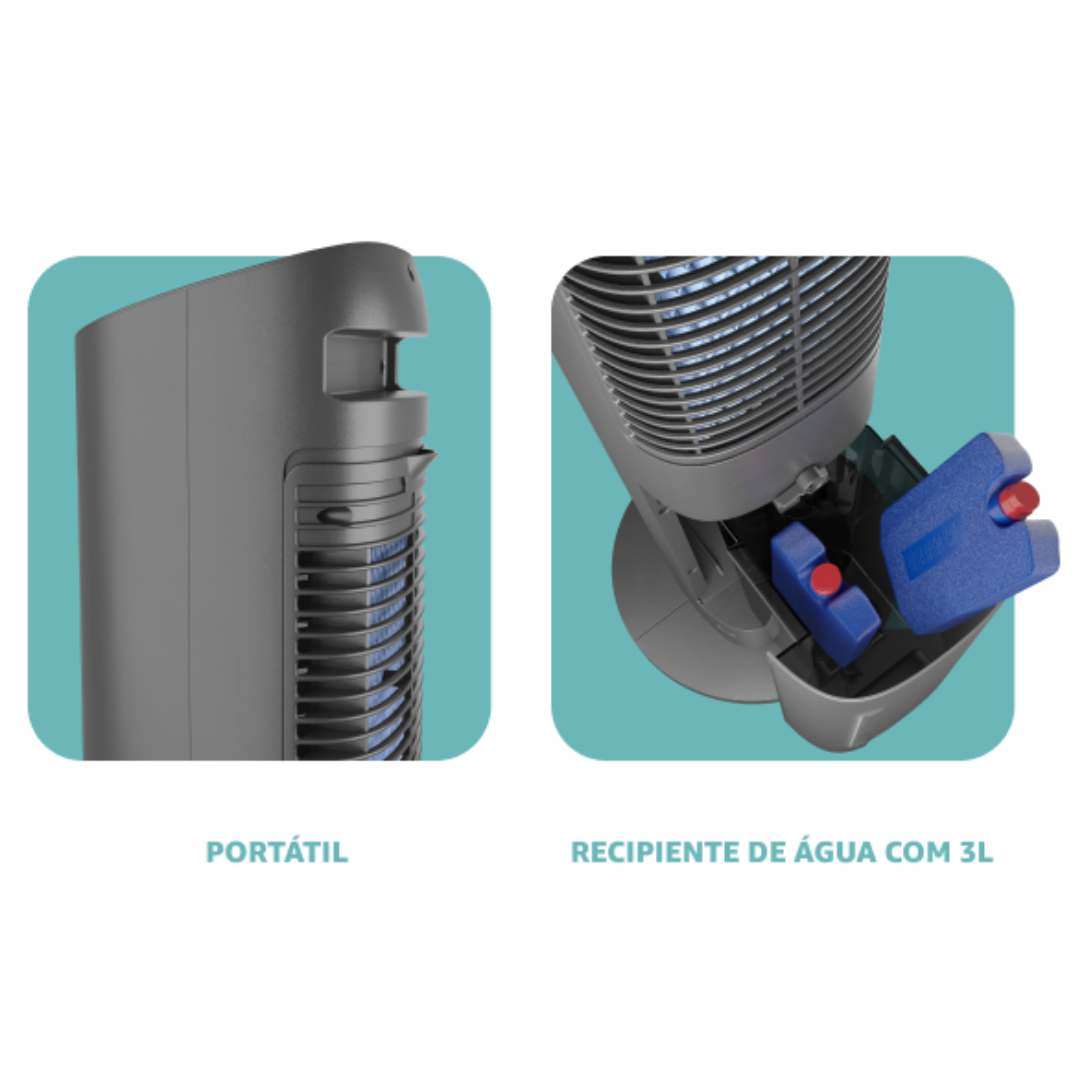 AirFresh Climatizador Portátil 4 em 1 | Refresca, Umidifica e Perfuma 90W + 3 Brindes
